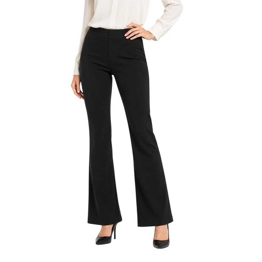 HALARA Women's High Waist Elastic Waist Stretch Kit Bootcut Pants Black Size M
